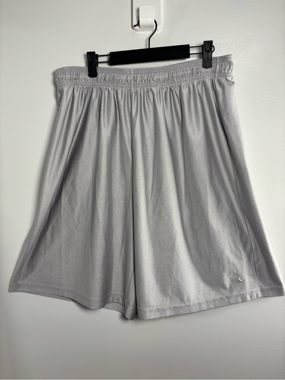 Nike Gray Mesh Athletic Shorts with Swoosh